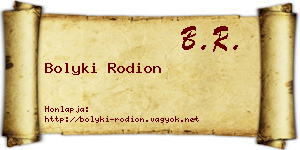 Bolyki Rodion névjegykártya